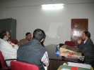 Dibrugarh ADC, Mr. Amitabh Rajkhowa meets with Mr Sandeep Ghosh, Secretary, Assam Branch of Indian Tea Association (in brown jacket), Sanjoy Hazarika and Sanjay Sharma (APM) to discuss the proposed Community Radio Station in Dibrugarh, Nov 2009