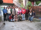 The Dibrugarh, Tinsukia and Dhemaji teams with Mr. Saikia at the courtyard of his Mona Lisa Hotel in Dibrugarh, Nov 2009