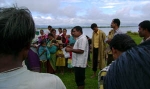 Assistant Programme Manager,Manik Boruah address villagers on health and hygiene at an awareness camp at Dhemaji's Mesaki Sapori.