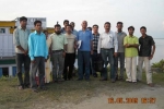The Dhemaji Boat Clinic team  with Mr Chaman Lal (standing middle in blue T shirt)and Ashok Rao,  Programme Manager, C-NES at Maijan Ghat, Dibrugarh.