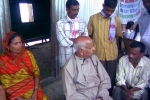Mr Chaman Lal in a meeting with a Panchayati Raj member(Right), an Anganwadi Worker (Left) and other villagers in Gorola Gaon, Barpeta