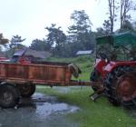 The downpour continues.The tractor with camp essentials arrive at Madhupur. The team is drenched thoroughly.