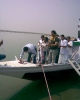 The Sonitpur Boat Clinic being inaugurated by the district Joint Director Health, Dr Bireshwar Kalita as the health team applauds on 24 March, 2009.