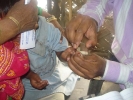 A blood test being conducted at the inaugural camp in Nalbari