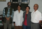 Dr. Sandi Syiem( right) and his senior medical
staff at a dinner provided to the inmates of San-Ker rehabiltiation Centre in Shillong which Sandi, a member of the C-NES AdvisoryCouncil runs, for those suffering from mental and other challenges.There are 124 residents in the centre  Sanjoy Hazarika is also a member of the
Board  of Trustees of San-Ker,