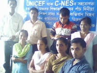 Teachers training in Dibrugarh district for bridge courses and feeder school teachers  organized by C-NES in collaboration with Assam Sarba Shiksha Abhigyan (SSA) in September 2008.