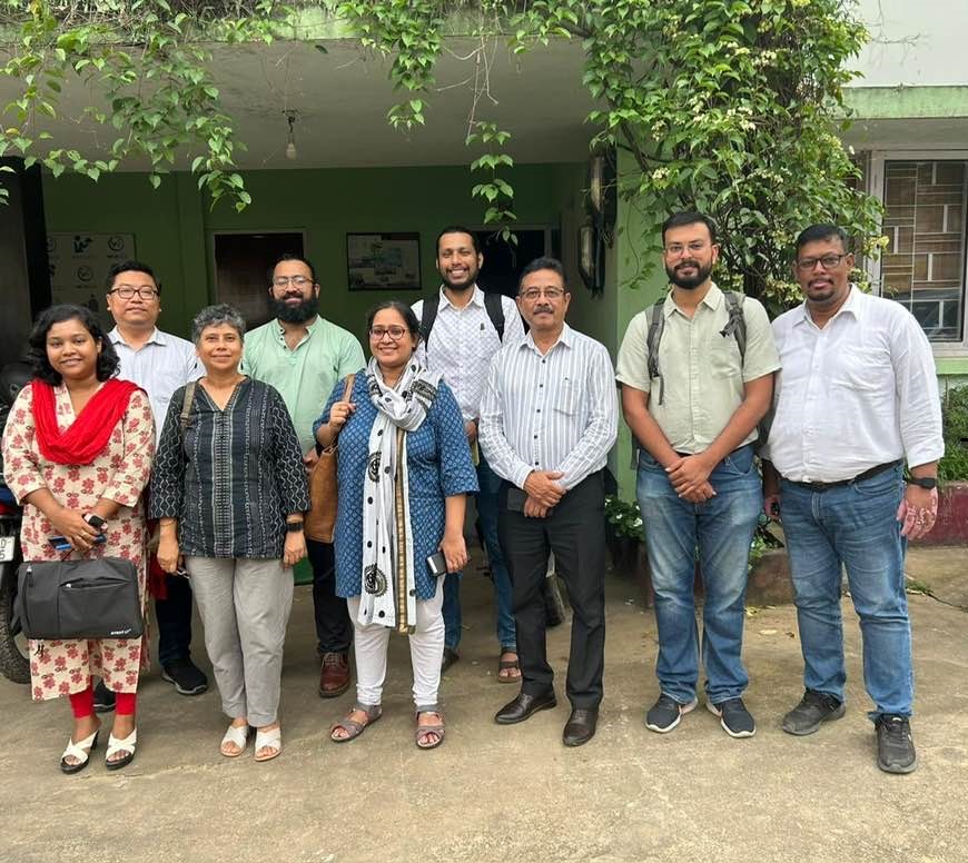 IHCRF Fellows Nimisha Bhuyan and Anup Sharma with C-NES members and a visiting team from BFI