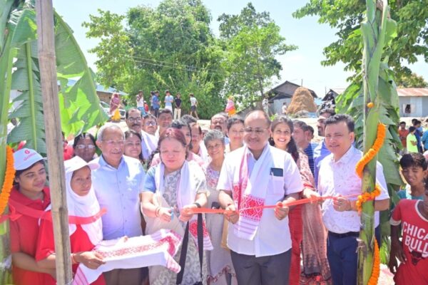 Former Chief Secretary Assam TY Das Cutting The Ribbon At The Launch, With Her Are Former Chief Information Commisioner And C-NES Trustee HS Das, District Commisioner, Mongoldoi, MN Ngantey And The Local MLA