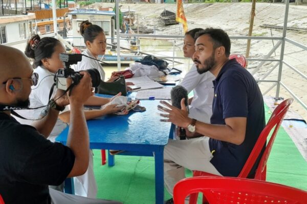 Interacting With The Boat Clinic ANMs On Way To Phasidiya Island Village.