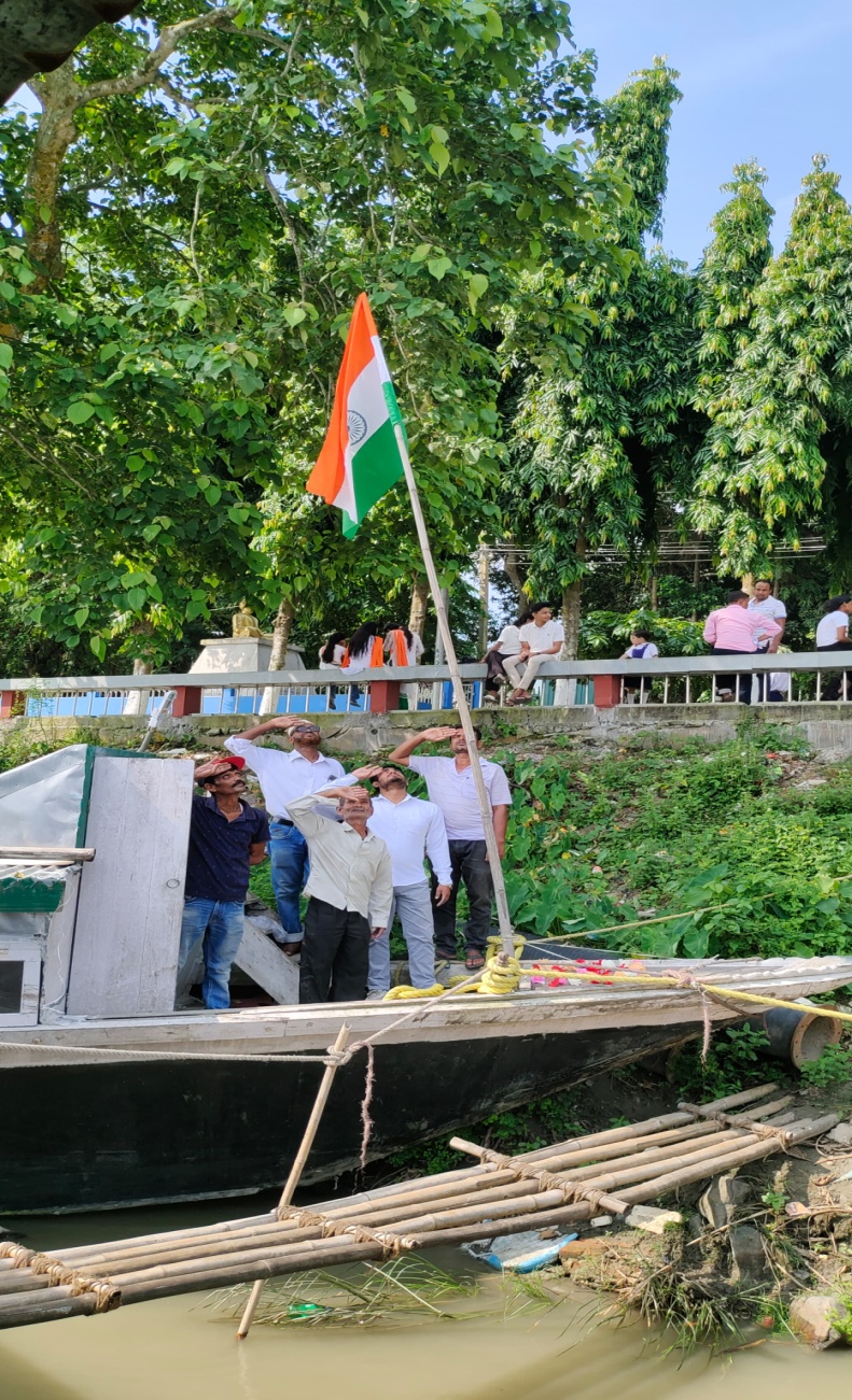 Dhubri Boat Clinic celebrating Independence day onboard