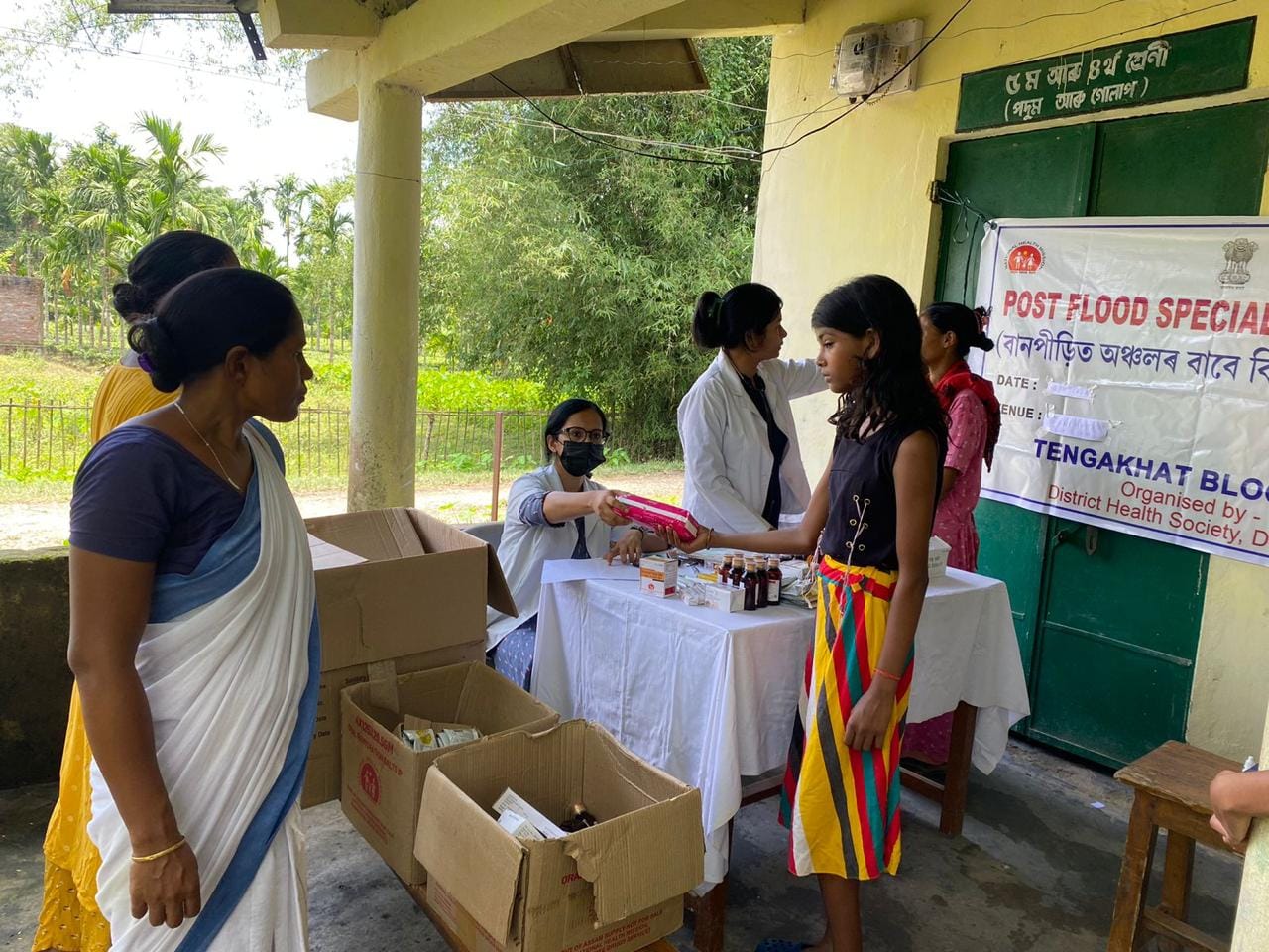 Post flood health camps at various affected areas under various BPHCS in Dibrugarh by the district Boat Clinic unit on July 11, 2024