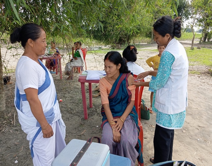 Health camps with special ANC drive at island village Bhekeli I and IIby the Majuli Boat Clinic on 8th August 2024