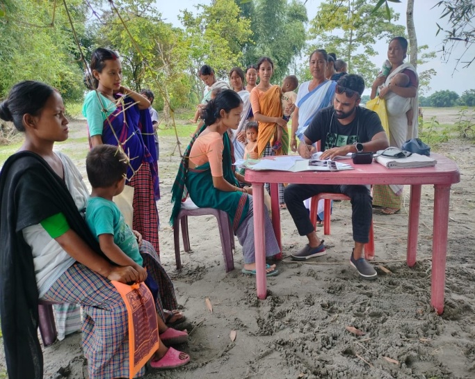 Health camps with special ANC drive at island village Bhekeli I and IIby the Majuli Boat Clinic on 8th August 2024